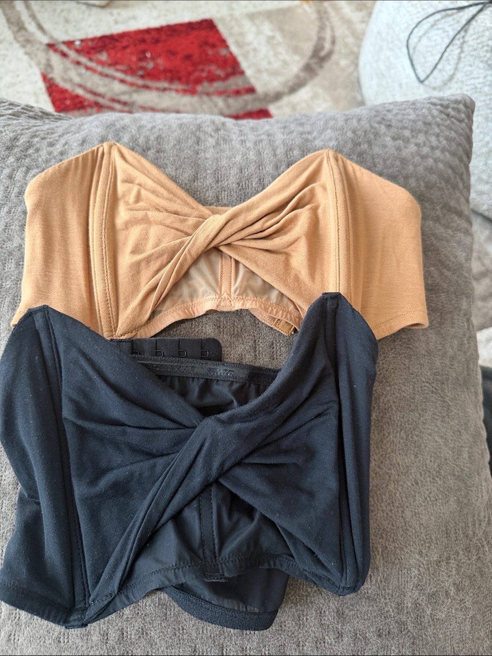 Savage X Fenty Twist-Front Bandeau — Black and Camel